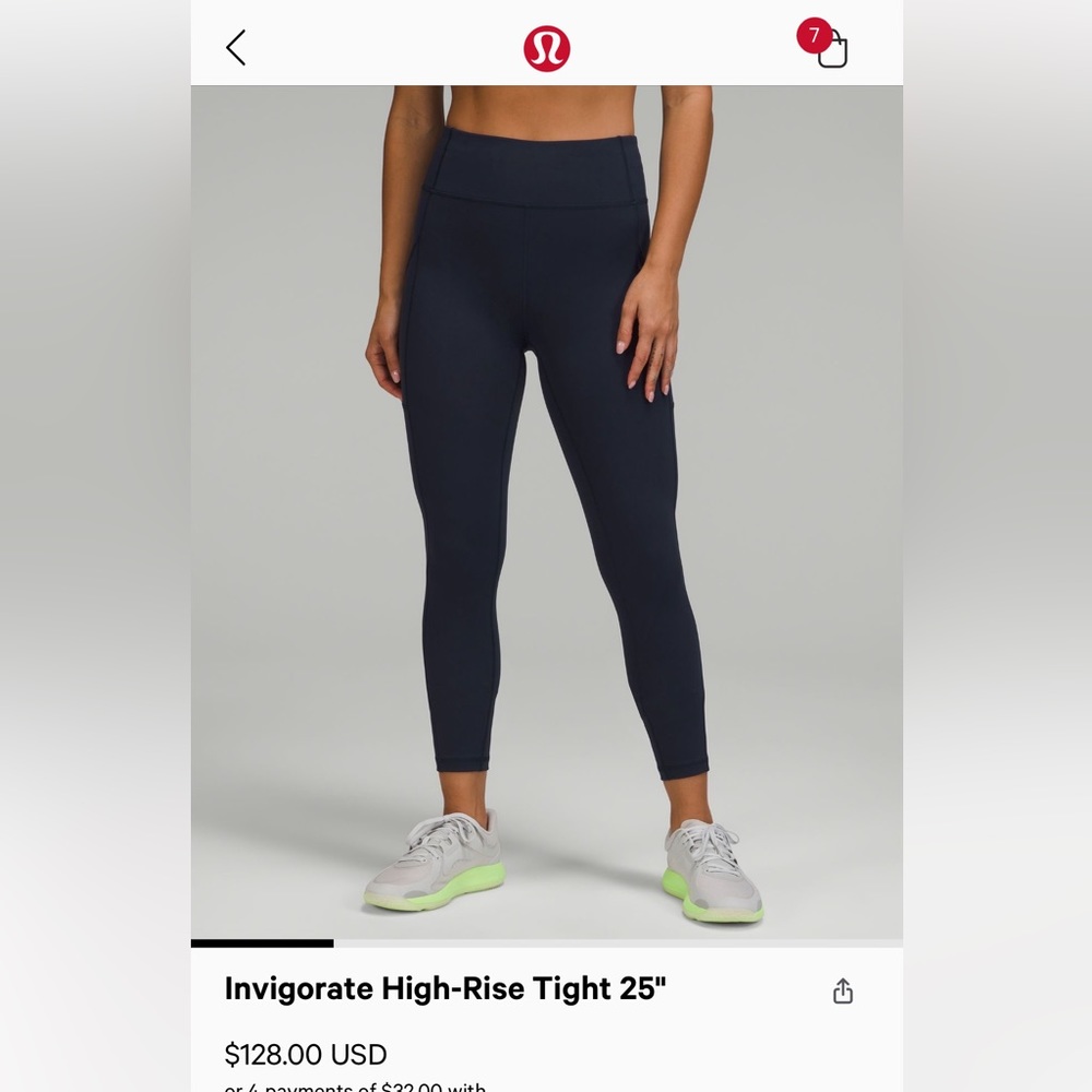 Lululemon Invigorate High-Rise Tight 25”